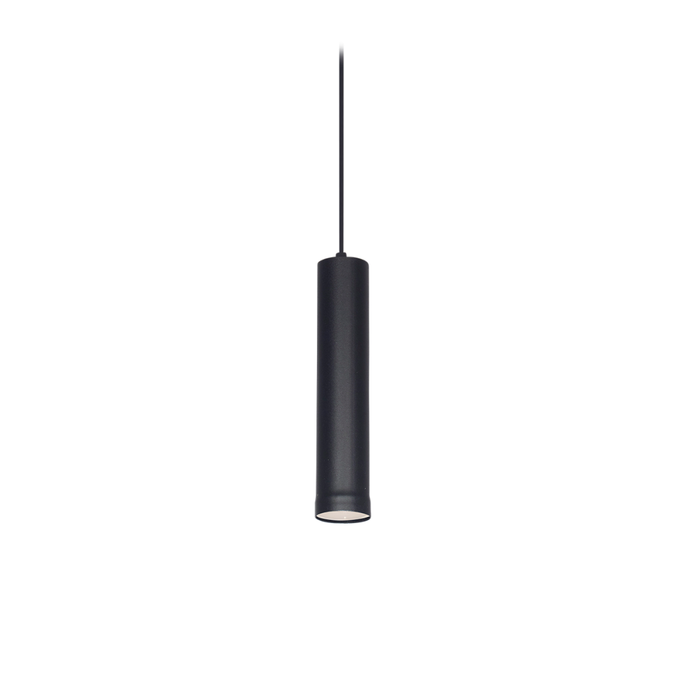 COLGANTE TUBO  NEGRO 25CM 1 LUZ GU10